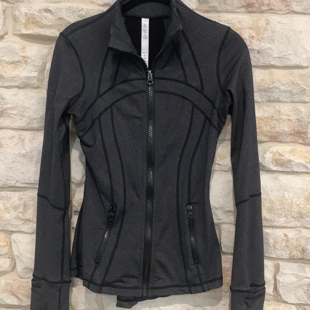 Lululemon charcoal gray zip up jacket, size 4